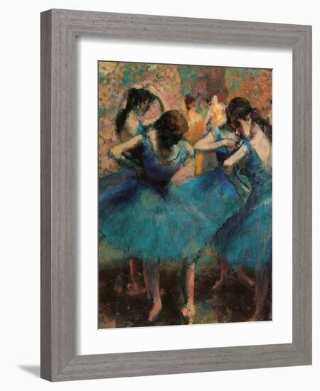 Dancers in Blue (Danseuses Bleues)-Edgar Degas-Framed Giclee Print