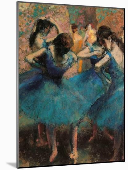 Dancers in Blue (Danseuses Bleues)-Edgar Degas-Mounted Giclee Print