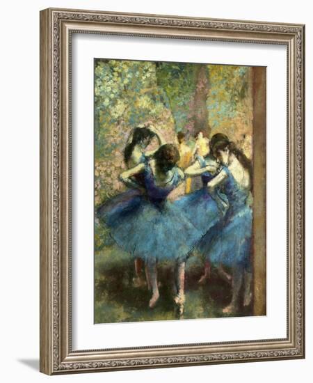 Dancers in Blue-Edgar Degas-Framed Art Print