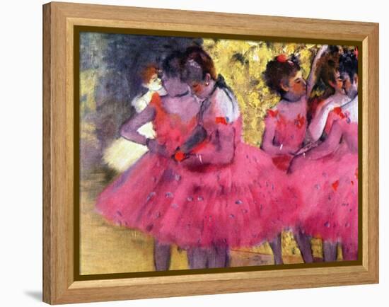 Dancers in Pink, Between the Scenes-Edgar Degas-Framed Premier Image Canvas