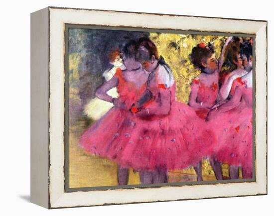 Dancers in Pink, Between the Scenes-Edgar Degas-Framed Premier Image Canvas