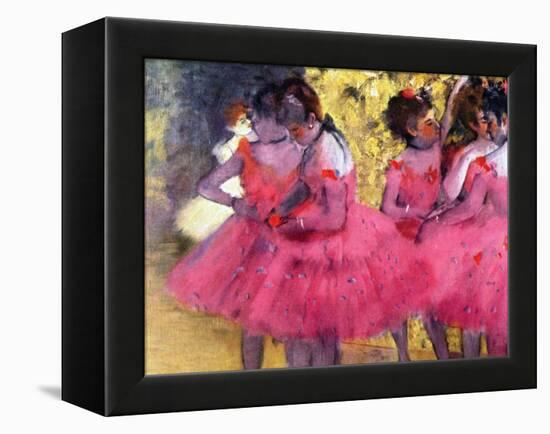 Dancers in Pink, Between the Scenes-Edgar Degas-Framed Premier Image Canvas