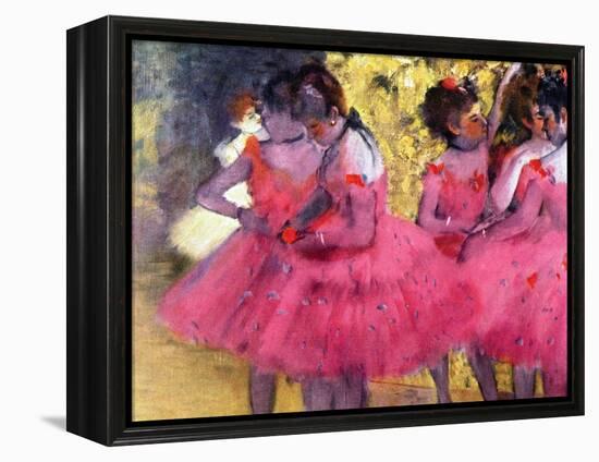 Dancers in Pink, Between the Scenes-Edgar Degas-Framed Premier Image Canvas