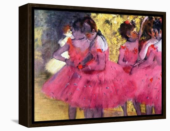 Dancers in Pink, Between the Scenes-Edgar Degas-Framed Premier Image Canvas