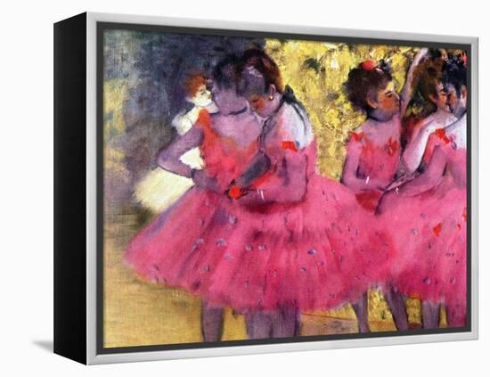 Dancers in Pink, Between the Scenes-Edgar Degas-Framed Premier Image Canvas