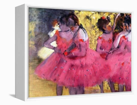 Dancers in Pink, Between the Scenes-Edgar Degas-Framed Premier Image Canvas