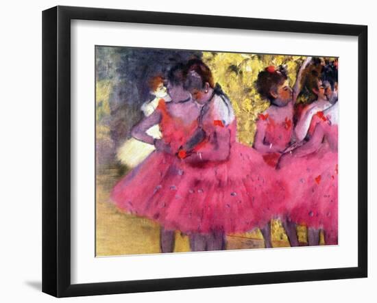 Dancers in Pink, Between the Scenes-Edgar Degas-Framed Premium Giclee Print