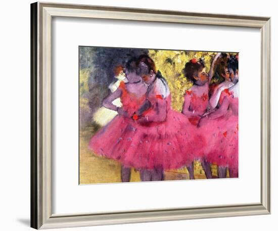 Dancers in Pink, Between the Scenes-Edgar Degas-Framed Giclee Print