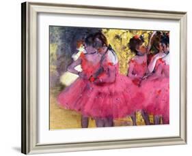 Dancers in Pink, Between the Scenes-Edgar Degas-Framed Giclee Print