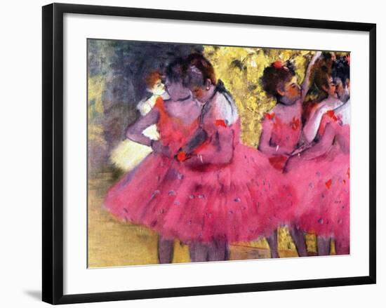 Dancers in Pink, Between the Scenes-Edgar Degas-Framed Giclee Print