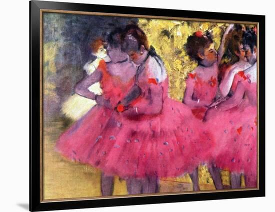 Dancers in Pink, Between the Scenes-Edgar Degas-Framed Giclee Print