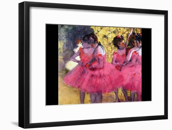 Dancers in Pink Between the Scenes-Edgar Degas-Framed Art Print