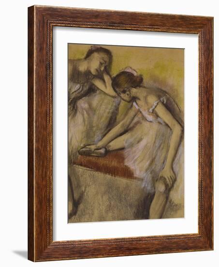 Dancers in Repose, C.1898 (Pastel and Charcoal on Wove Paper)-Edgar Degas-Framed Giclee Print