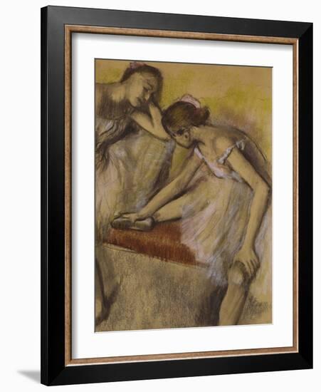 Dancers in Repose, C.1898 (Pastel and Charcoal on Wove Paper)-Edgar Degas-Framed Giclee Print