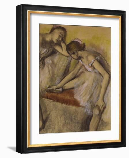 Dancers in Repose, C.1898 (Pastel and Charcoal on Wove Paper)-Edgar Degas-Framed Giclee Print