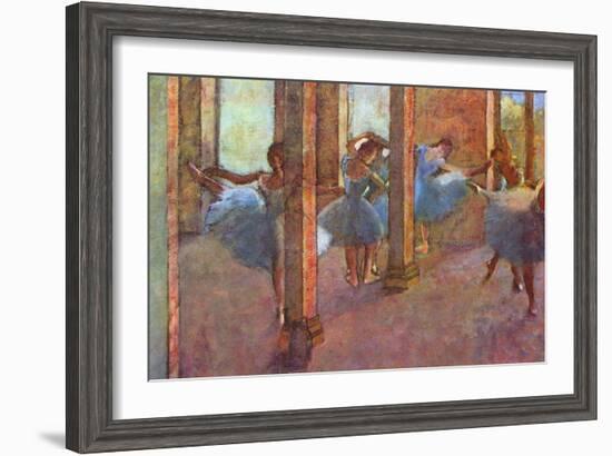 Dancers in the Foyer-Edgar Degas-Framed Art Print