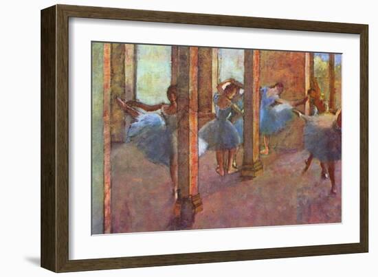 Dancers in the Foyer-Edgar Degas-Framed Art Print