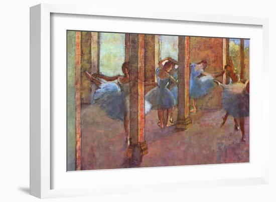 Dancers in the Foyer-Edgar Degas-Framed Art Print