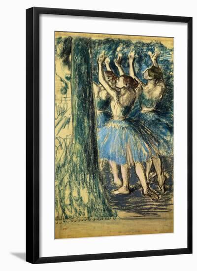 Dancers in the Scene; Danseuses En Scene, C. 1898-Edgar Degas-Framed Giclee Print