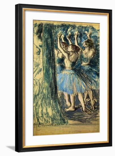 Dancers in the Scene; Danseuses En Scene, C. 1898-Edgar Degas-Framed Giclee Print