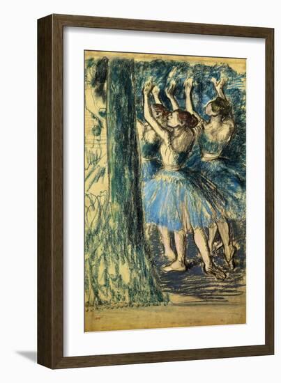 Dancers in the Scene; Danseuses En Scene, C. 1898-Edgar Degas-Framed Giclee Print