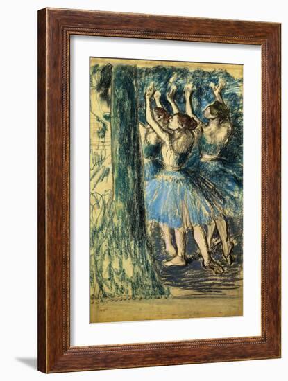 Dancers in the Scene; Danseuses En Scene, C. 1898-Edgar Degas-Framed Giclee Print