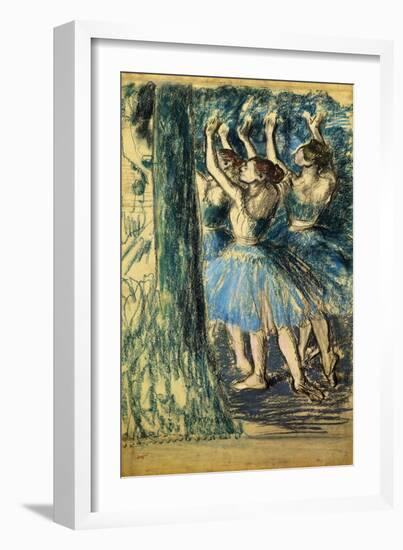 Dancers in the Scene; Danseuses En Scene, C. 1898-Edgar Degas-Framed Giclee Print