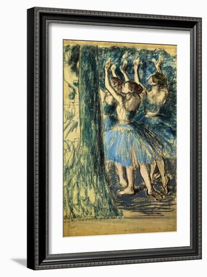 Dancers in the Scene; Danseuses En Scene, C. 1898-Edgar Degas-Framed Giclee Print