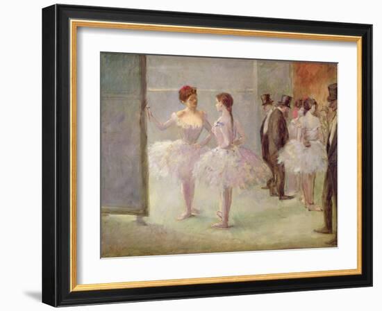 Dancers in the Wings at the Opera, C.1900-Jean Louis Forain-Framed Giclee Print