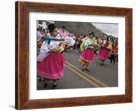 Dancers in Traditional Clothing at Carnival, Guaranda, Bolivar Province, Ecuador, South America-Robert Francis-Framed Photographic Print