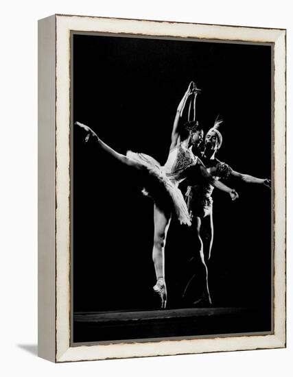 Dancers Margot Fonteyn and Rudolf Nureyev, Royal Ballet Company Production of La Bayadere-Gjon Mili-Framed Premier Image Canvas