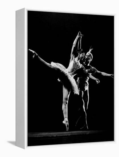 Dancers Margot Fonteyn and Rudolf Nureyev, Royal Ballet Company Production of La Bayadere-Gjon Mili-Framed Premier Image Canvas
