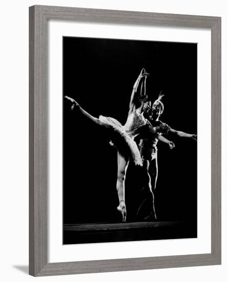 Dancers Margot Fonteyn and Rudolf Nureyev, Royal Ballet Company Production of La Bayadere-Gjon Mili-Framed Premium Photographic Print