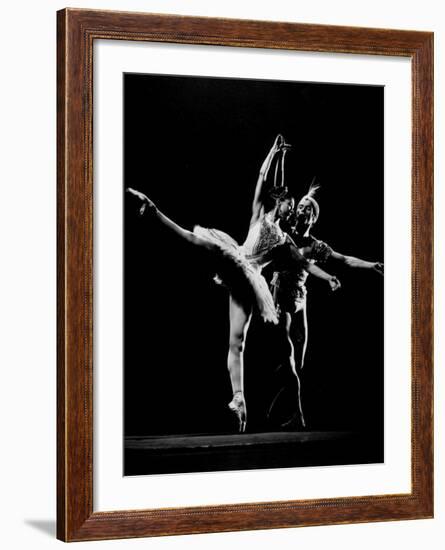 Dancers Margot Fonteyn and Rudolf Nureyev, Royal Ballet Company Production of La Bayadere-Gjon Mili-Framed Premium Photographic Print