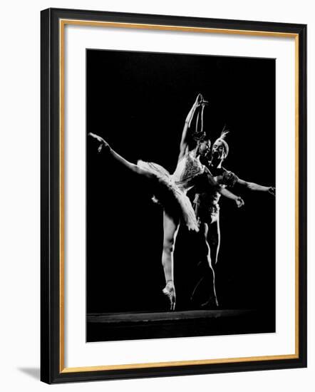 Dancers Margot Fonteyn and Rudolf Nureyev, Royal Ballet Company Production of La Bayadere-Gjon Mili-Framed Premium Photographic Print