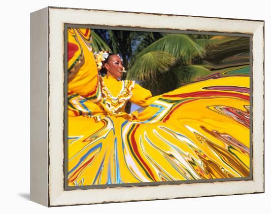 Dancers Performing in Costume, Costa Maya, Mexico-Bill Bachmann-Framed Premier Image Canvas