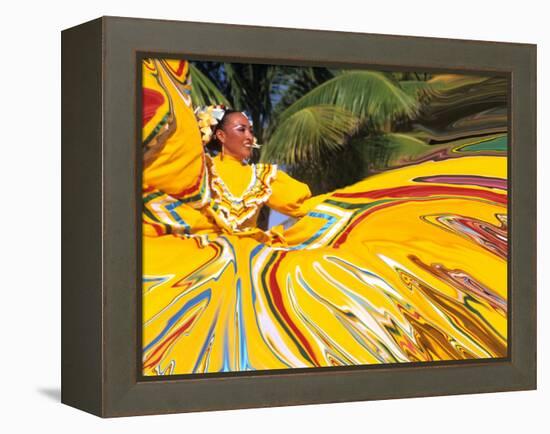 Dancers Performing in Costume, Costa Maya, Mexico-Bill Bachmann-Framed Premier Image Canvas