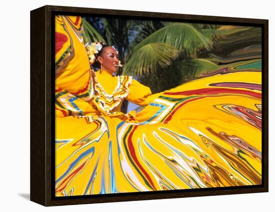 Dancers Performing in Costume, Costa Maya, Mexico-Bill Bachmann-Framed Premier Image Canvas