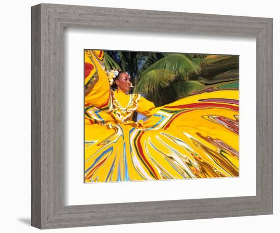 Dancers Performing in Costume, Costa Maya, Mexico-Bill Bachmann-Framed Photographic Print