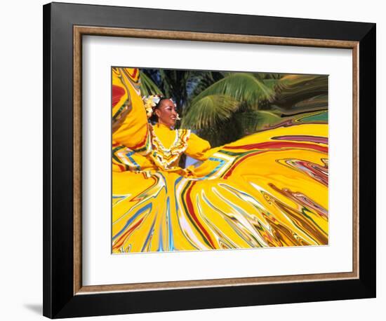 Dancers Performing in Costume, Costa Maya, Mexico-Bill Bachmann-Framed Photographic Print