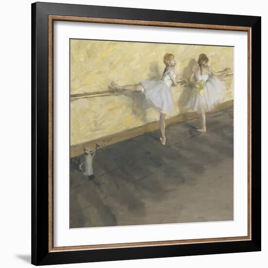 Dancers Practicing at the Barre-Edgar Degas-Framed Giclee Print