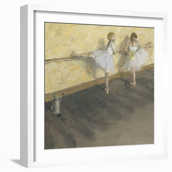 Dancers Practicing at the Barre-Edgar Degas-Framed Giclee Print