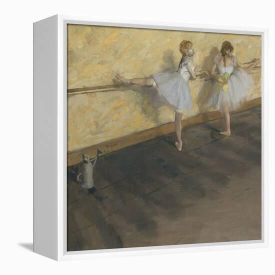 Dancers Practicing at the Barre-Edgar Degas-Framed Stretched Canvas