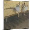 Dancers Practicing at the Barre-Edgar Degas-Mounted Art Print