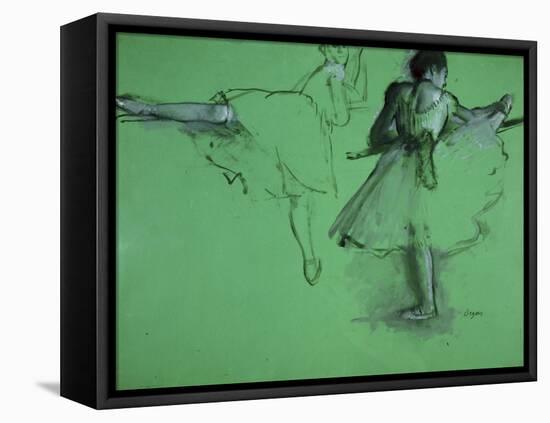 Dancers Practising at the Barre-Edgar Degas-Framed Stretched Canvas