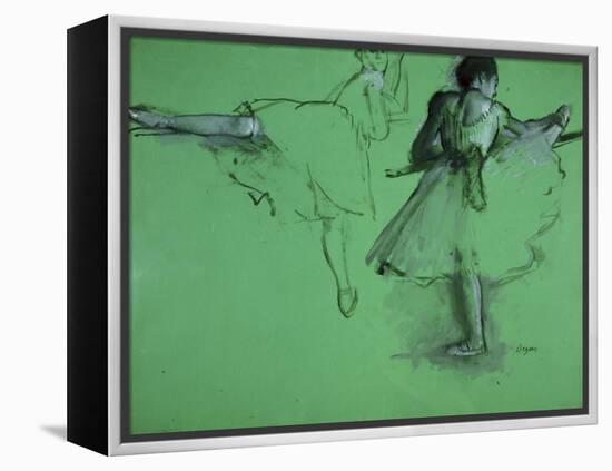 Dancers Practising at the Barre-Edgar Degas-Framed Stretched Canvas