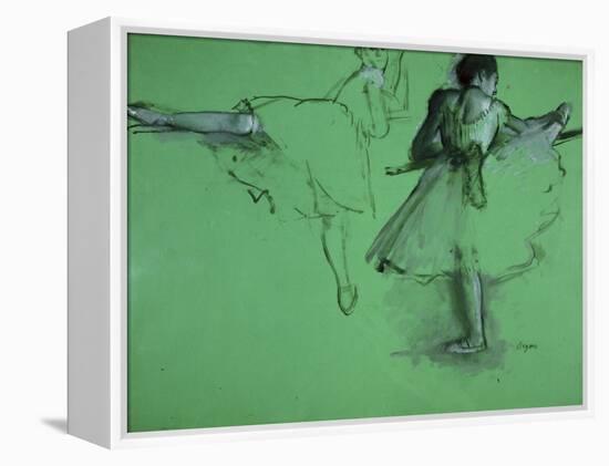 Dancers Practising at the Barre-Edgar Degas-Framed Stretched Canvas