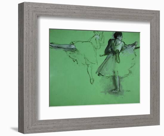 Dancers Practising at the Barre-Edgar Degas-Framed Premium Giclee Print