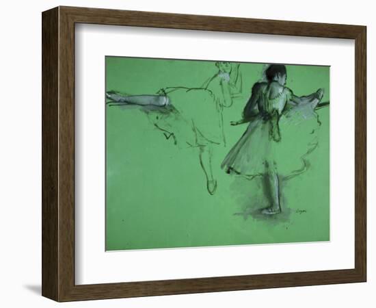 Dancers Practising at the Barre-Edgar Degas-Framed Premium Giclee Print