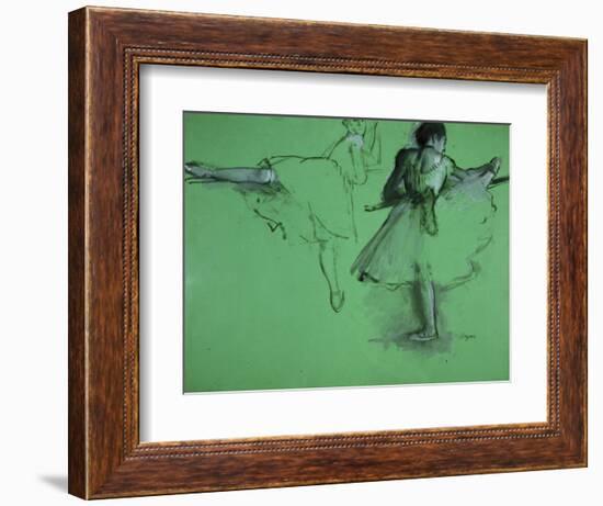 Dancers Practising at the Barre-Edgar Degas-Framed Premium Giclee Print
